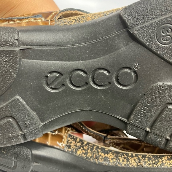 Ecco brown croc print slip on sandals size 39 - Picture 6 of 7
